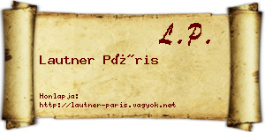 Lautner Páris névjegykártya